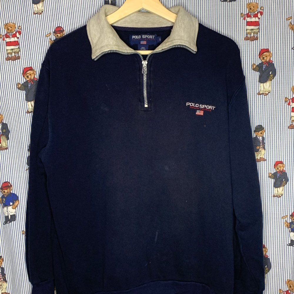 Vintage Polo Sport quarter zip pullover sweater